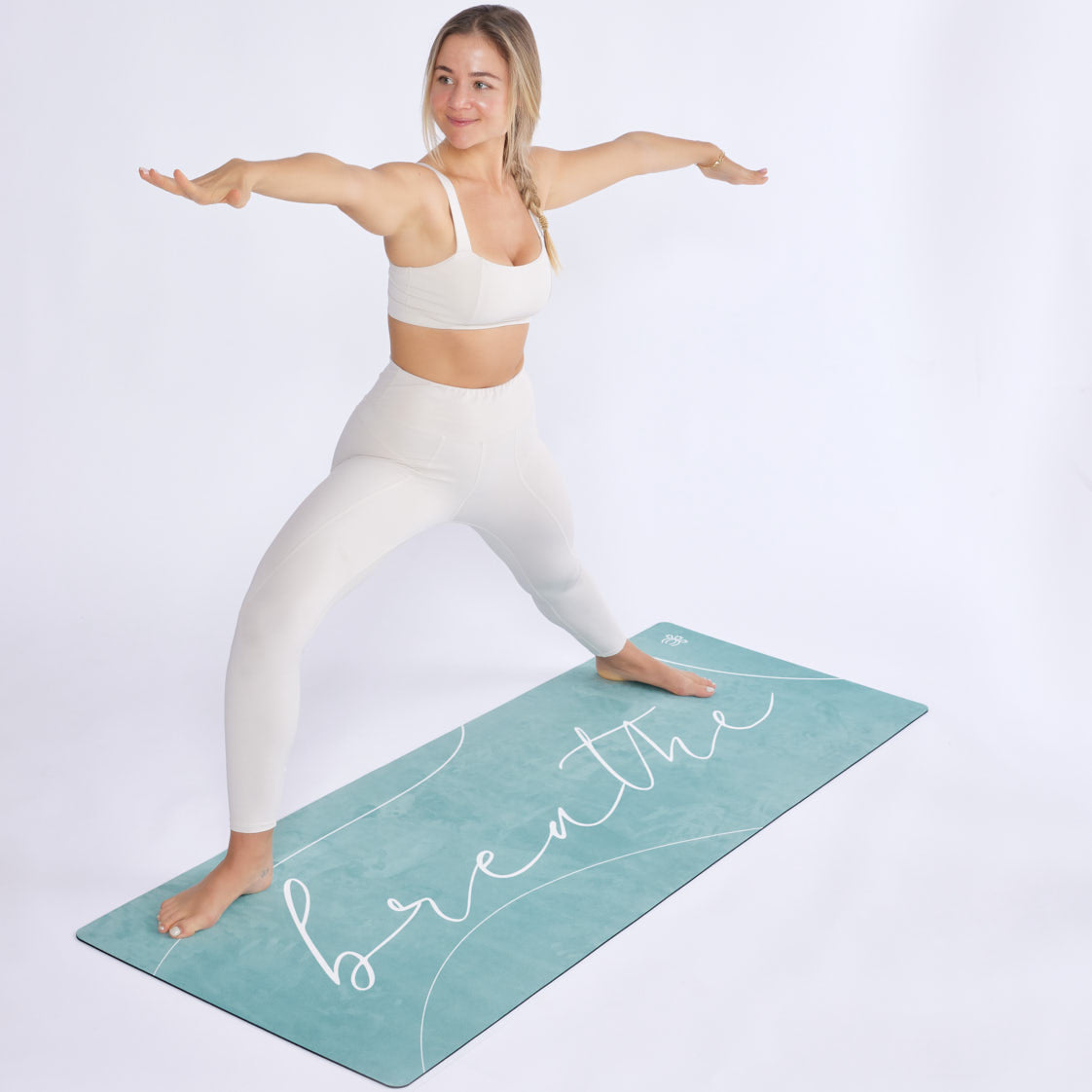 OMBRE LOGO Non-Slip Suede Top 4mm Thick Yoga Mat With Strap