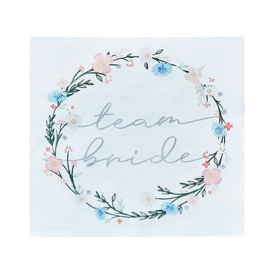 Pack of 16 Team Bride Napkins - Meadow