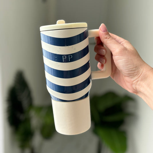 20 Oz Mini Hydrator Water Bottle - Navy Stripe