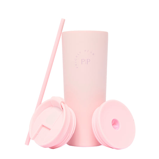 Travel 24 oz 2 in 1 Tumbler - Pastel Pink Logo