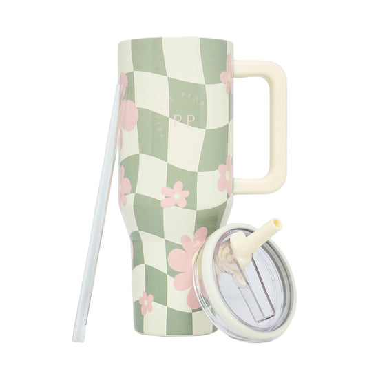 40 Oz Hydrator Bottle - Floral Gingham